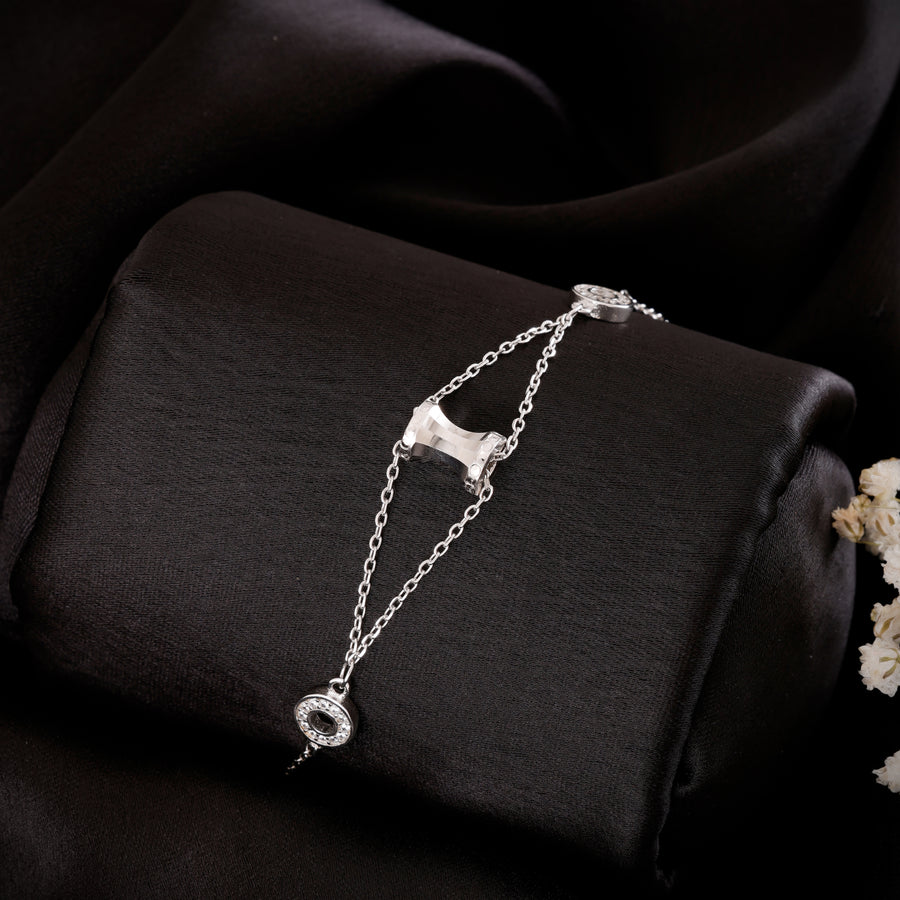Damru Multi layer Silver Bracelet