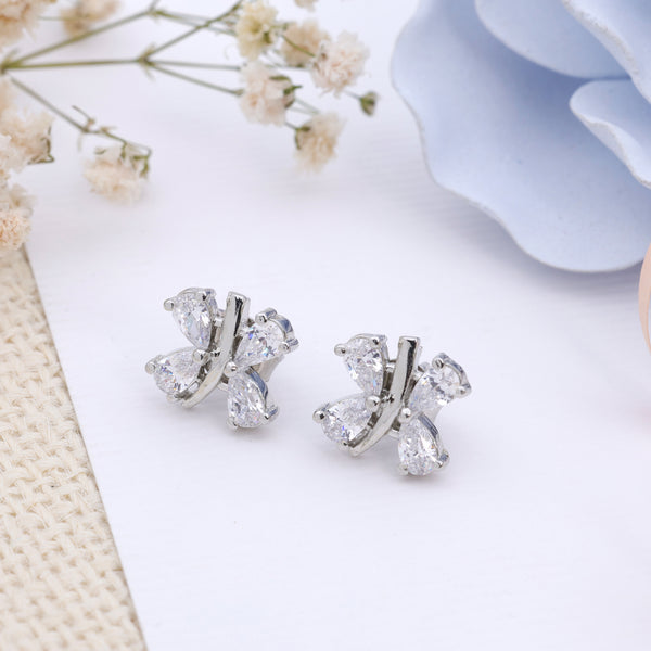 Shiny Drangon fly Shape Silver Stud Earring