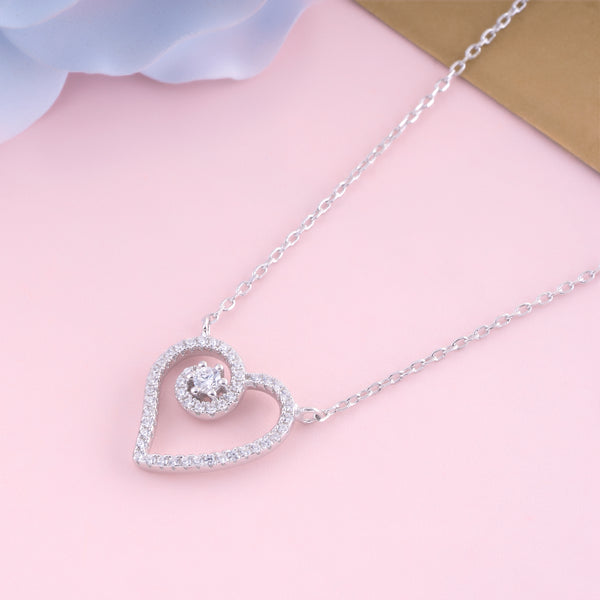 Sterling Silver Heart Necklace Pendant (Silver Colour)