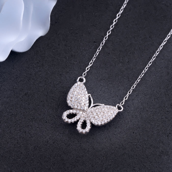 Sterling Silver Butterfly Necklace Pendant (Silver Colour)