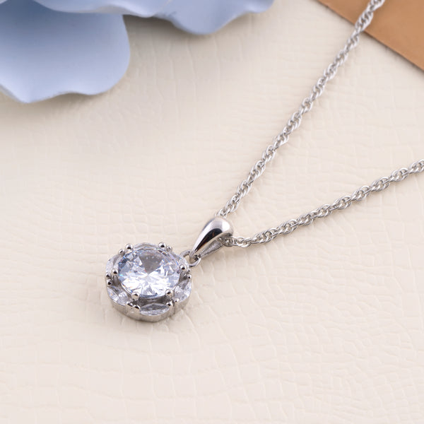 Sterling Silver Hexagon Necklace Pendant (Silver Colour)
