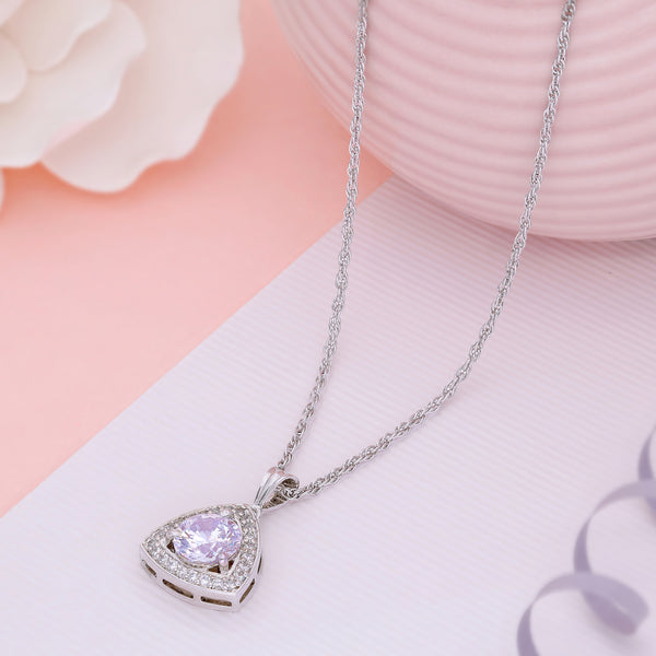 Sterling Silver Triangular Necklace Pendant (Silver Colour)