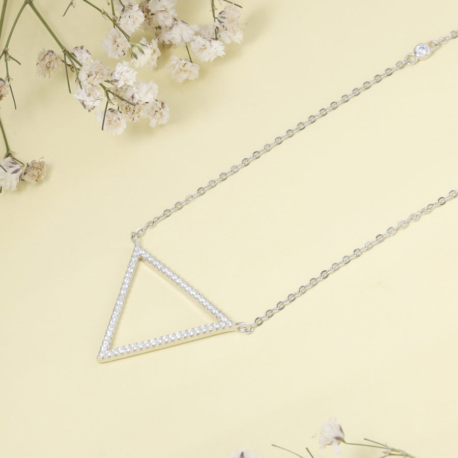 Bold Trinity Triangle Pendant Necklace