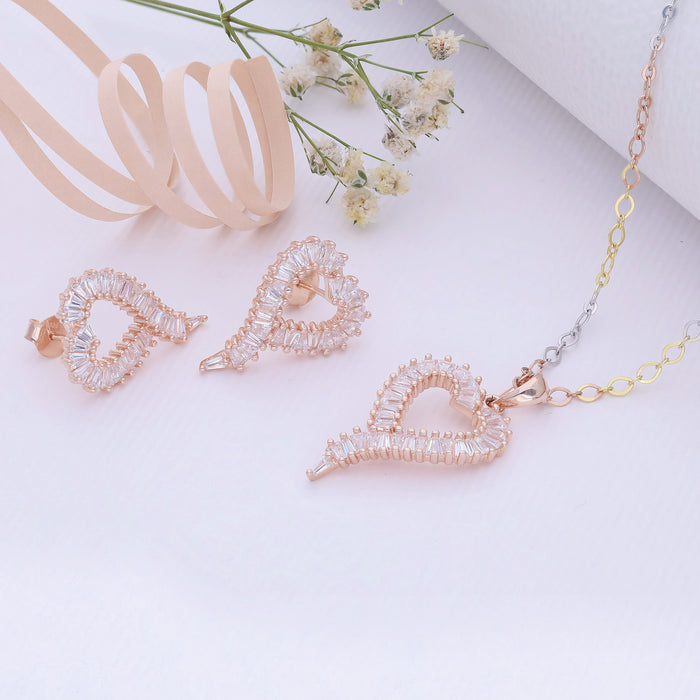 Shiny Rhombus Shape Silver jewellery Sets