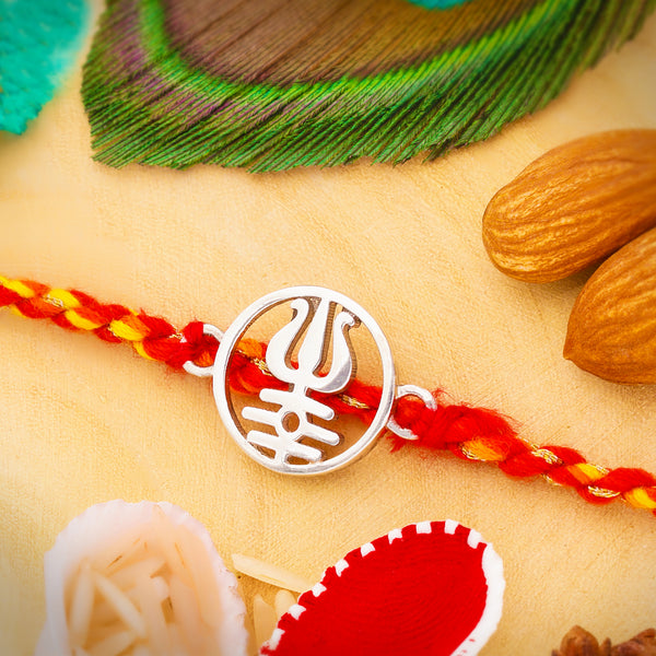 DEESSA Trishul Rakhi 92 5 Pure Silver Rakhi With Cotton Thread deessa-trishul-rakhi-92-5-pure-silver-rakhi-with-cotton-thread