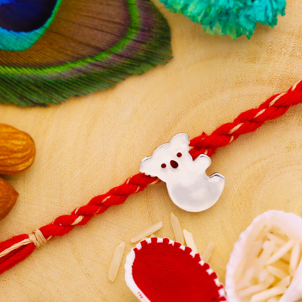 DEESSA Koala Bear Kids Rakhi: 92.5% Pure Sterling Silver with Cotton String - Embrace Cute Charm on Raksha Bandhan!